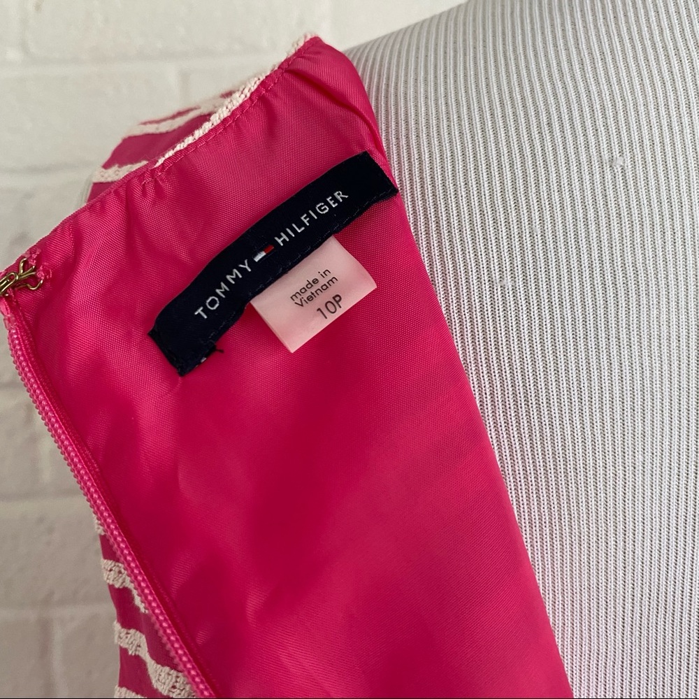 TOMMY HILFIGER STRIPE DRESS PINK WHITE SLEEVELESS SIZE 10 PETITE NEW 10P - Picture 7 of 13